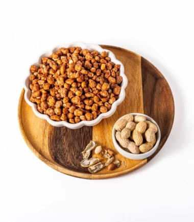 Coleman's butter toffee peanuts in a serving bowl