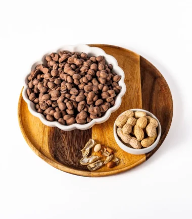 Coleman's double dipped chocolate peanuts in a serving bowl